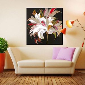 Tranh đơn hoa trắng CV01287