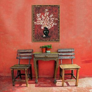 Tranh đơn cổ điển bình hoa CV01301