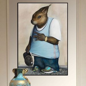 Tranh đơn vẽ thỏ hiphop CV01304