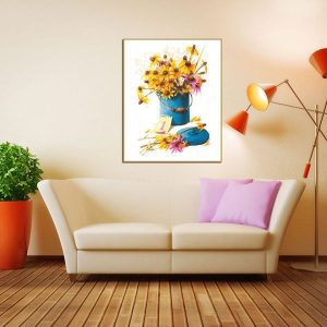 Tranh đơn hoa cúc vàng CV01312