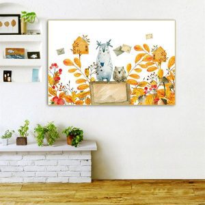 Tranh đơn vẽ động vật ngộ nghĩnh CV01326