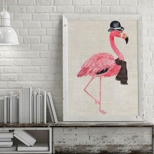 Tranh đơn hồng hạc ngộ nghĩnh CV01334