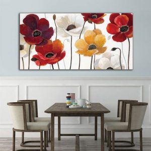 Tranh đơn hoa poppy màu sắc CV01368