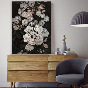 Tranh đơn hoa hồng trắng CV01371