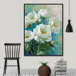 Tranh đơn hoa hồng trắng CV01433