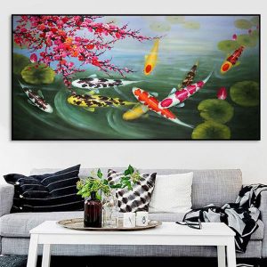 Tranh đơn hồ cá chép CV01448