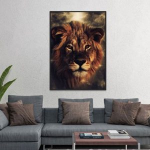 Tranh đơn sư tử nâu CV01459