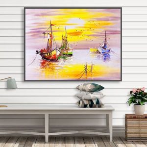 Tranh đơn hoàng hôn trên biển CV01468