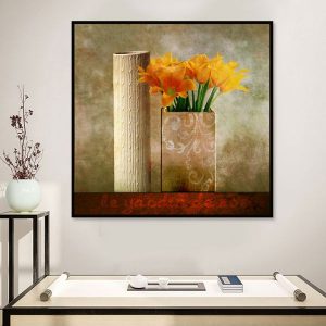 Tranh đơn tĩnh vật bình hoa ly CV01513