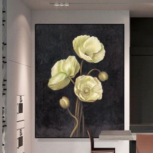 Tranh đơn hoa cẩm cầm quỳnh trắng CV01542