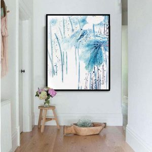 Tranh đơn vẽ sơn dầu hoa xanh CV01560