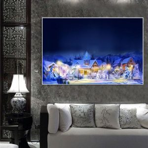 Tranh đơn ngôi làng mùa giáng sinh CV01578