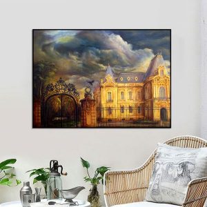 Tranh đơn kiến trúc tòa nhà phong cách Châu Âu CV01596