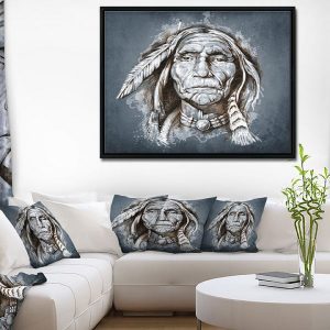 Tranh đơn vẽ chân dung thổ dân CV01600