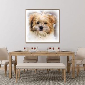 Tranh đơn chú cún nâu CV01611