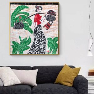 Tranh đơn vẽ nghệ thuật cô gái CV01618