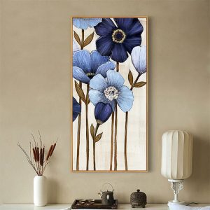 Tranh đơn nghệ thuật hoa xanh CV01620