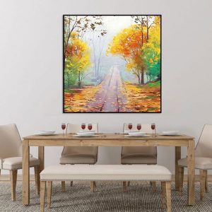 Tranh đơn con đường cây lá vàng CV01631