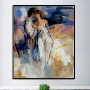 Tranh đơn vẽ sơn dầu tình yêu CV01640