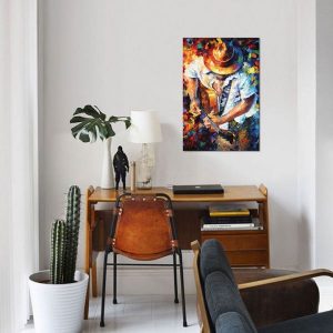 Tranh đơn nghệ sỹ đàn ghita CV01668