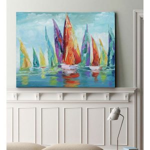 Tranh đơn vẽ thuyền buồm màu sắc CV01683