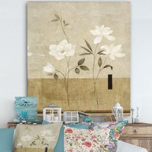 Tranh đơn cây hoa trắng cổ điển CV01691