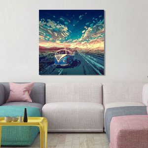 Tranh đơn vẽ sơn dầu hiệu ứng galaxy CV01712