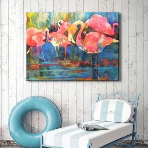 Tranh đơn chim hồng hạc CV01720