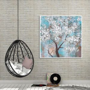 Tranh đơn cây hoa trắng CV01725