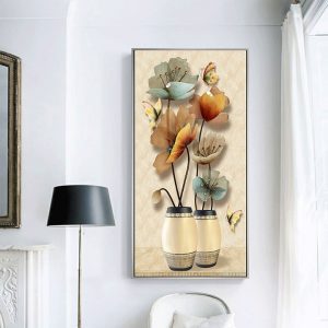 Tranh đơn nghệ thuật 3D hoa nâu CV01747