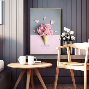 Tranh đơn kem hoa hồng CV01765
