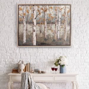 Tranh đơn vẽ cánh rừng lá nâu CV01774