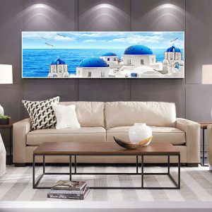 Tranh đơn những ngôi nhà ven biển CV01779