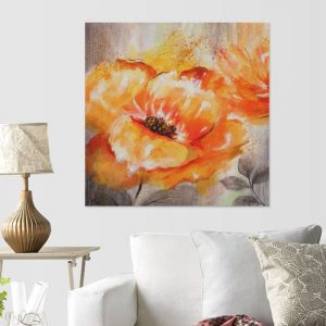 Tranh đơn vẽ hoa poppy cam CV01789