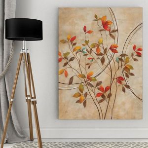 Tranh đơn vẽ cây lá đỏ CV01805