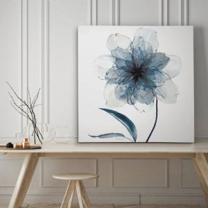 Tranh đơn vẽ hoa xanh CV01815