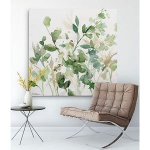 Tranh đơn vẽ lá xanh CV01889