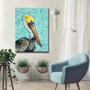 Tranh đơn vẽ chim bồ nông đầu vàng CV01890