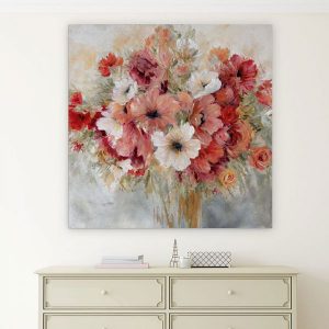 Tranh đơn vẽ sơn dầu bó hoa CV01914