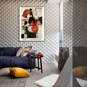 Tranh đơn cô gái đang đánh đàn CV01919