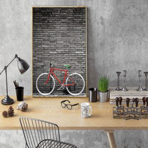 Tranh đơn xe đạp đỏ CV01933