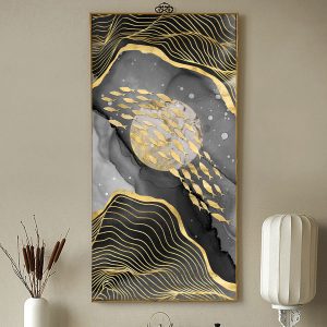 Tranh đơn trừu tượng đàn cá vàng CV01949