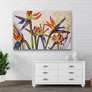 Tranh đơn hoa lửa đỏ CV01957