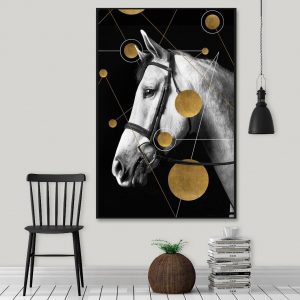 Tranh đơn nghệ thuật ngựa trắng CV01981