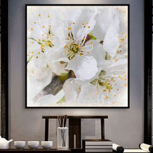 Tranh đơn hoa trắng nghệ thuật CV01992