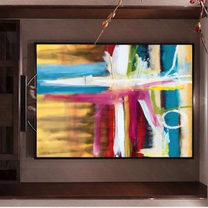 Tranh đơn trừu tượng sơn dầu màu sắc CV01A001