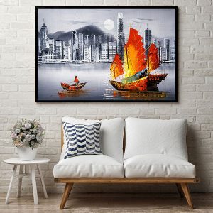 Tranh đơn con thuyền nghệ thuật CV01A022
