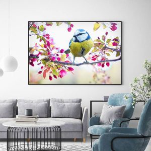 Tranh đơn thiên nhiên hoa và chim CV01A028