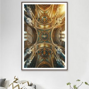 Tranh đơn kiến trúc nhà thờ CV01A107