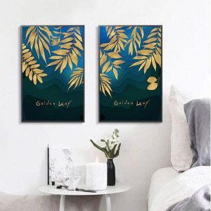 Bộ 2 tranh lá vàng CV02102